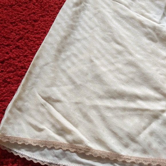 vintage 80s cream half slip midi skater handmade - Picture 2 of 6